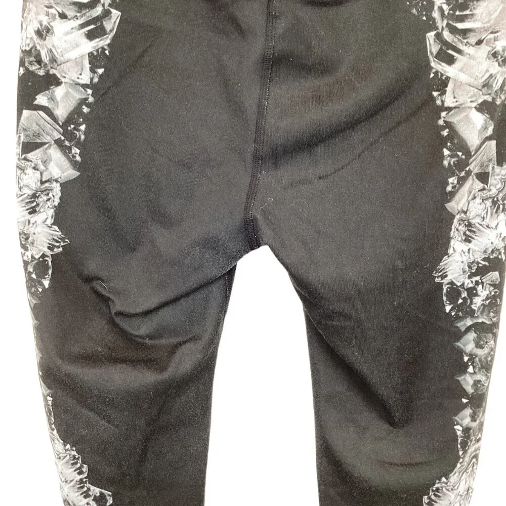 Alo Women's High-Waist Black &‎ White Crystal Print Leggings Size XS Xsmall